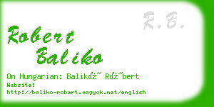 robert baliko business card